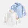 Toddler Swing Tops Little Boys Autumn Light Color Long Sleeve Lapel Button Down Shirt Close Cuffs Fitted Tops White view 2