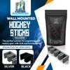Bold Print Labs Wall Mount Hockey Stick Holder | Ice Hockey Stick Organizer (Black, 6 Stick Wall Mount) view 2