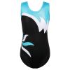 BAOHULU Girls Gymnastics Leotard Shiny Embroidery Dance Kids Children Athletic Activewear B208_BlackAqua_12A