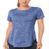 Absttith Women Fitness Tops Dry Fit Fishing Hiking Running Short Sleeve Crew Neck Soprt Tee Side Split Navy Small view 1
