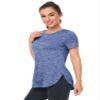 Absttith Women Fitness Tops Dry Fit Fishing Hiking Running Short Sleeve Crew Neck Soprt Tee Side Split Navy Small view 2