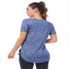 Absttith Women Fitness Tops Dry Fit Fishing Hiking Running Short Sleeve Crew Neck Soprt Tee Side Split Navy Small view 3