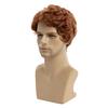Beweig Short Curly Mens Orange Wig Fluffy Synthetic Cosplay Halloween Hair Wig for Men view 4
