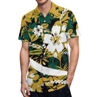 Summer Dress Custom Polynesian Vintage Tribal Design Dress Mumu2024 New Pocket Long Skirt Men's Shirt Couple Set