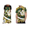 Summer Dress Custom Polynesian Vintage Tribal Design Dress Mumu2024 New Pocket Long Skirt Men's Shirt Couple Set view 2