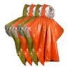 Emergency Survival Rain Poncho 4 pack Thermal Mylar Space Blanket Life Ponchos with Hood Waterproof for Adults Car Outdoor Activities Hiking Camping Gear Equipment and Supplies (Orange and Green) view 1