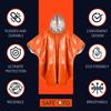 Emergency Survival Rain Poncho 4 pack Thermal Mylar Space Blanket Life Ponchos with Hood Waterproof for Adults Car Outdoor Activities Hiking Camping Gear Equipment and Supplies (Orange and Green) view 3