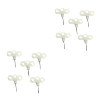 Yardwe 10pcs Outdoor Three-Eyed Screw Pegs Stainless Steel Camping Deck Nails for Secure Anchoring for Hiking Fishing and Climbing Activities