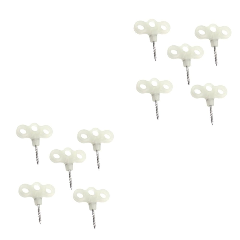 Yardwe 10pcs Outdoor Three-Eyed Screw Pegs Stainless Steel Camping Deck Nails for Secure Anchoring for Hiking Fishing and Climbing Activities