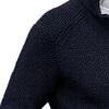 Men's Stand Collar Button Down Cardigan Casual Slim Fit Cardigan Jacket Thermal Waffle Knit Sweaters (Dark Blue,Medium) view 3