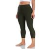 HeyNuts Yoga Pro Women's Buttery Soft Yoga Capris Leggings, High Waisted Compression Workout Yoga Lounge 3/4 Cropped Pants 21" Dark Olive L(12) view 2