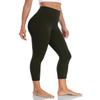 HeyNuts Yoga Pro Women's Buttery Soft Yoga Capris Leggings, High Waisted Compression Workout Yoga Lounge 3/4 Cropped Pants 21" Dark Olive L(12) view 3