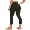 HeyNuts Yoga Pro Women's Buttery Soft Yoga Capris Leggings, High Waisted Compression Workout Yoga Lounge 3/4 Cropped Pants 21" Dark Olive L(12) view 4