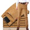 Men's Classic-Fit Corduroy Pant, Men Straight Fit Flat-Front Casual Loose Stretch Corduroy Pant (Khaki,34) view 1