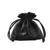 Small Leather Drawstring Bucket Bag Hobo Bucket Bags and Purses Crossbody Bucket Satchel Bag Soft Drawstring Purse (Black) view 1