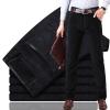 TESTLEE Men's Classic-Fit Corduroy Pant, Men Straight Fit Flat-Front Casual Loose Stretch Corduroy Pant (Black,28) view 1