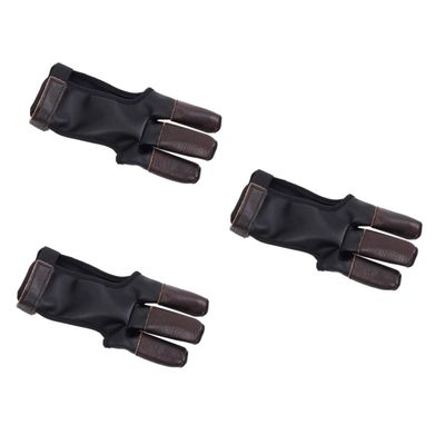 Yardwe 3 Pcs Three Finger Glove Arrow Accessory Protective Cover Sports Protective Glove Made of Pu