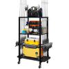 TC-HOMENY Fishing Rod Holder for Garage, Fishing Pole Rack Cart 10 Rod Fit All Fishing Rods, 3 Tier Fishing Tackle Storage Organizer Rack with Storage Bag, Fit For Living Room, Black view 1