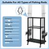 TC-HOMENY Fishing Rod Holder for Garage, Fishing Pole Rack Cart 10 Rod Fit All Fishing Rods, 3 Tier Fishing Tackle Storage Organizer Rack with Storage Bag, Fit For Living Room, Black view 3