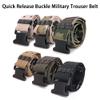 TopHomer Tactical Belt Military Style with Plastic Buckle Quick Release Belt Civilian Style Pant Belt Loops for Men Fixed Band (Green) view 2