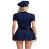 Alvivi Womens Halloween Sexy Cop Costume Role Play Outfits Police Officer Uniform Policewoman Cosplay Jumpsuits Navy Blue C Medium view 2