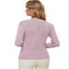 BERESIA Women's Spring Tops 2025 Fashion V Neck Long Sleeve Knit Tops Casual Pullover Sweater, Purple, XL view 4