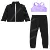 Jhaoyu Kids Girls Skating Training Costume Sparkle Figure Skating Jacket Crop Tops with Leggings Sports Activewear Lavender 8 Years view 3