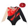 easyforever Kids Girls Gymnastics Leotard Shiny Rhinestone Mesh Long Sleeve Ballet Dance Bodysuit with Hair Band Set Red 6 Years view 3