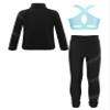 Jowowha Sparkle Ice Skating Jacket with Leggings Pants for Girls Figure Skating Sports Fitness Training Clothes Set Light Blue 10 Years view 2