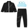 Jowowha Sparkle Ice Skating Jacket with Leggings Pants for Girls Figure Skating Sports Fitness Training Clothes Set Light Blue 10 Years view 3