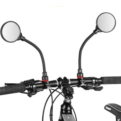 2 Pack Rearview Mirror 360 Adjustable Bending Handlebar Bike Mirror Wide Angle Rear View Mirrors For Ride Safely Electric Moped Cycling