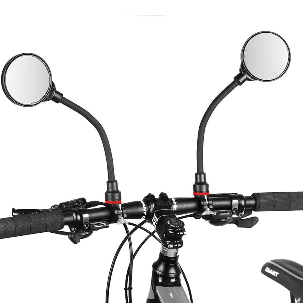 2 Pack Rearview Mirror 360 Adjustable Bending Handlebar Bike Mirror Wide Angle Rear View Mirrors For Ride Safely Electric Moped Cycling