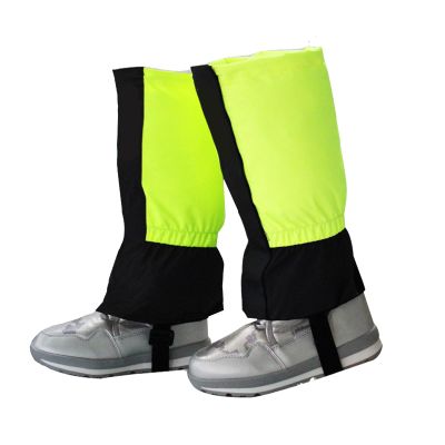 HEARSO Leg Gaiters, Adjustable Snowshoe Gaiters with Drawstring, Cycling Leg Protection, Adult Version + Child Version, Suitable for Any Bad Weather (Color : Green, Size : Large)