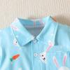 Happy Easter T Shirt Toddler Baby Boys Easter Bunny Shirt Cute Rabbit Graphic Tee Kids Casual Short (Blue, 12-18 Months) view 4