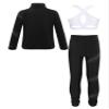 Jhaoyu Kids Girls Skating Training Costume Sparkle Figure Skating Jacket Crop Tops with Leggings Sports Activewear White 12 Years view 2