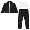 Jhaoyu Kids Girls Skating Training Costume Sparkle Figure Skating Jacket Crop Tops with Leggings Sports Activewear White 12 Years view 3