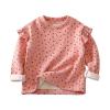 EnJoCho Girls Cute Blouse Baby Girls Polka Dot Flower Pattern Plus Fleece Thickened Top Party Wear Outside 1 To 9 Years Hot Pink, 4-5T view 1