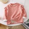 EnJoCho Girls Cute Blouse Baby Girls Polka Dot Flower Pattern Plus Fleece Thickened Top Party Wear Outside 1 To 9 Years Hot Pink, 4-5T view 3