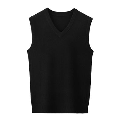 Maiyifu-GJ Men's V Neck Soft Vest Sweater Sleeveless Slim Fit Pullover Sweaters Warm Comfort Knit Vest (Black,Medium)