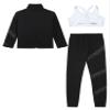 Jhaoyu Kids Girls Skating Training Costume Sparkle Figure Skating Jacket Crop Tops with Leggings Sports Activewear White 8 Years view 4