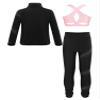 Jhaoyu Kids Girls Skating Training Costume Sparkle Figure Skating Jacket Crop Tops with Leggings Sports Activewear Pink 14 Years view 2