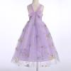 Flower Girl Embroidery Dress Sleeveless Spaghetti Straps Floral Embroidered Tulle Dress Girls Birthday Pageant Party Wedding Bridesmaid Princess Formal Gown Lilac 3-4 Years view 4