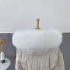 Queenbox 27.6in Artificial Fur Neck Warmer, Unisex Hood Trim Plush Collar for Winter Coat Jacket, White 1 view 2