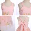 Flower Girl Embroidery Dress Sleeveless Spaghetti Straps Floral Embroidered Tulle Dress Girls Birthday Pageant Party Wedding Bridesmaid Princess Formal Gown Pink 3-4 Years view 2