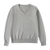 Chidren Comfy Blouse 4 to 7 Years School Girls Boys V Neck Solid Color Warm Sweater Cardigan Long Sleeve Knit Grey view 1