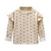 EnJoCho Girls Cute Blouse Baby Girls Polka Dot Flower Pattern Plus Fleece Thickened Top Party Wear Outside 1 To 9 Years Beige, 3-4T view 1