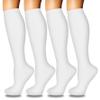 4 Pairs Compression Socks for Women Circulation-Best Support for Jogging Fitness Training Use,Fit Ankle Coverage,Shock Absorption for Active Sports and Workouts White Sock L-XL view 1