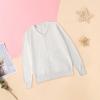 Chidren Comfy Blouse 4 to 7 Years School Girls Boys V Neck Solid Color Warm Sweater Cardigan Long Sleeve Knit White view 2
