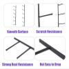 IxapA Wall Mount 6 Tier Yoga Mat Rack Holder, Heavy Duty Steel Yoga Mat Holder Organizer, Foam Rollers Yoga Strap Display Stand, Home/Gym/Workout Room (Color : White) (Black) view 3