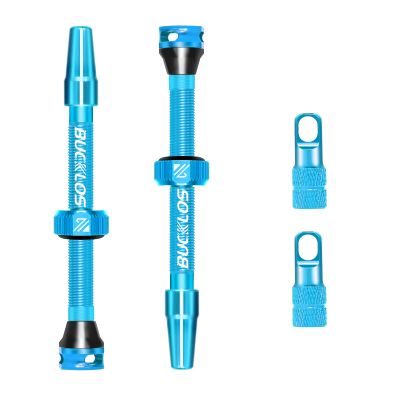 BUCKLOS Tubeless Presta Valve Stem 40/44/55/60/65/80/100 mm, Valve Stem Kit with Valve Core Removal Tool for Road Bike/Mountain Bike/MTB, Fit Most Bicycle Rims, Super Light Durable Aluminum Stem Blue